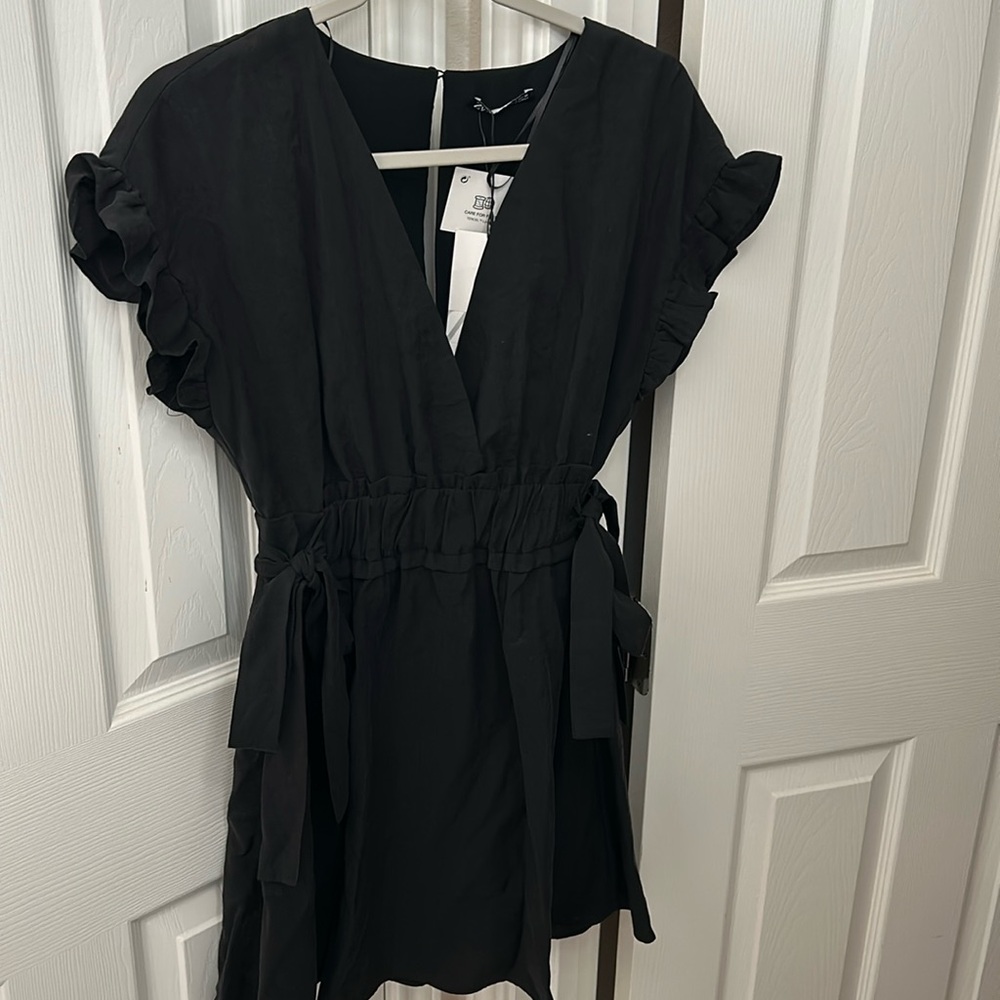 NWT Zara little black dress with side ties